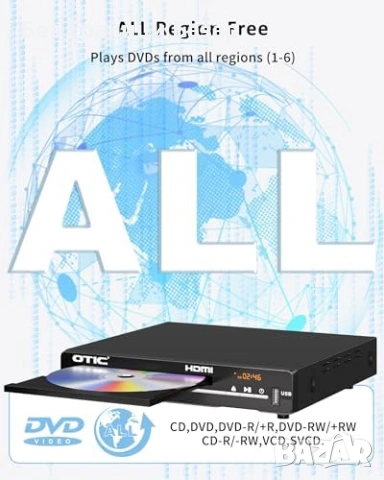 Нов Компактен DVD Player плейър HDMI USB CD MP3 JPG за телевизор с дистанционно, снимка 3 - Друга електроника - 54457671