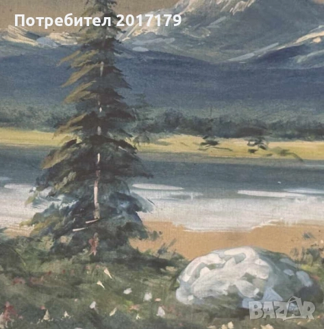 Стара авторска картина началото на 20 век с рамка, снимка 5 - Антикварни и старинни предмети - 54987823