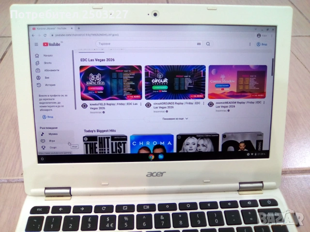 Acer ChromeBook 11 CB3-131-C8D2 11.6″ – Celeron 2.16GHz 2GB Ram 16GB eMMC, снимка 14 - Лаптопи за дома - 54577412