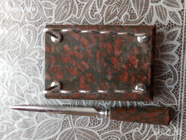 Нож за писма и поставка за химикали, снимка 7 - Антикварни и старинни предмети - 54225981