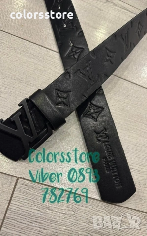 Мъжки черен колан Louis Vuitton-IM64ü