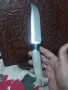 Красив ловен нож на майстор Спиро с кожена кания, снимка 2