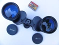 К-т Оригинал PATHESCOPE Японски БИНОКЪЛ 10x50 с Капачки Обективи Окуляри Ремъци Футляр Чанта БАРТЕР, снимка 3
