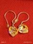Висящи сребърни обеци Swarovski Element топъл и блестящ ефект 47073, снимка 5