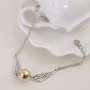 Гривна Harry Potter Golden Snitch & Deathly Hallows – Златиста/Сребриста, Метална сплав, 23 см 10122, снимка 6