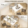Tрапезна маса HOMCOM, 120-160 x 70 см, разтегателна, за 4-6 души, MDF, бяло с висок гланц, снимка 4