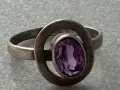Старинен руски сребърен пръстен с аметист , снимка 6