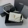 YSL / Loulou Toy / White / Toy / Бяла Чанта За През Рамо Естествена кожа 20 X 14 X 7,5 Cm Код ch53, снимка 1