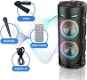 Мощна Преносима Bluetooth Тонколона ZQS4239S с LED Светлини, FM Радио и Караоке Микрофон, снимка 3