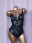 Body XS/S Черно дантелено боди с отворено дъно , снимка 2