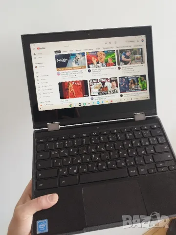 Лаптоп/Таблет - Chromebook Lenovo - 11.6" сензорен дисплей, 4 ядрa Intel, 4GB рам, 15 часа батерия