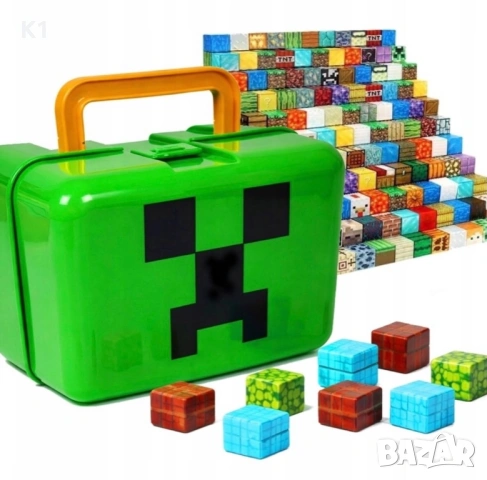 ПРОМО! Куфарче с 92 Магнитни кубчета Майнкрафт, Minecraft magnetic blocks, снимка 4 - Конструктори - 54879157