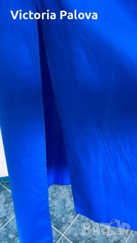 Ефектна италианска рокля - риза  LUMINA, кралско синьо, 100% памук, снимка 13 - Рокли - 54164733