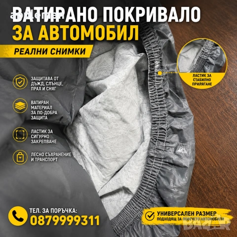 ВАТИРАНО Здраво покривало за кола автомобил коли с цип и ластик, снимка 4 - Аксесоари и консумативи - 48129210