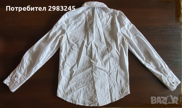 Бяла дамска риза с дълги ръкави и камъни, снимка 2 - Ризи - 54257402