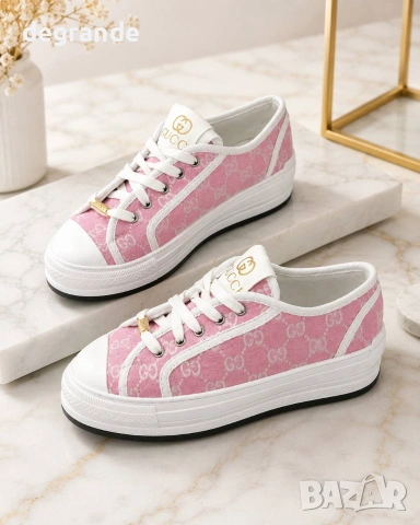 💫Дамски Розови Кецове 🎀 Gucci 🎀 36 40 номер , снимка 2 - Кецове - 55065748