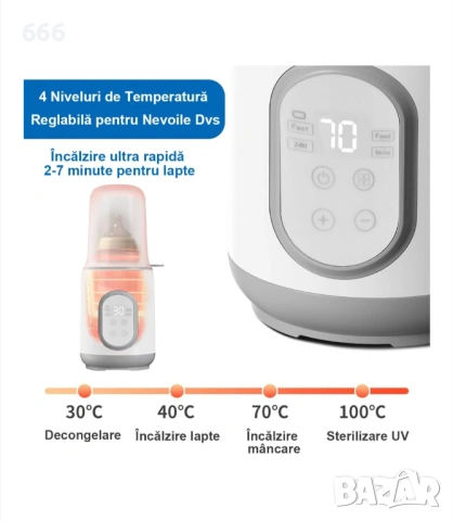 Нагревател Стерилизатор за Шишета, прецизен контрол на температурата, 8 в 1, снимка 4 - Други стоки за дома - 54005526