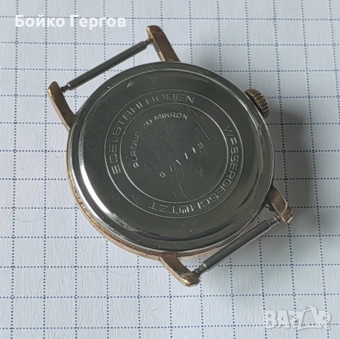 Немски-GDR /DDR Винтидж часовник GUB GLASHUTTE кал.70,1 - 17 RUBIS. Позлатен 20MK.Работи перфектно !, снимка 5 - Мъжки - 54379922