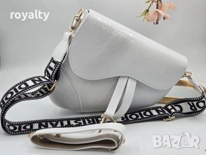Christian Dior Нова Бяла Кожена Дамска Чанта