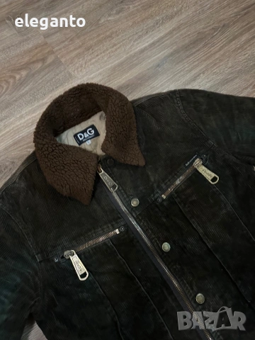 Оригинално мъжко Vintage 90'с яке D&G Dolce e Gabbana  Ribbed corduroy Jacket , L размер , снимка 6 - Якета - 54580715