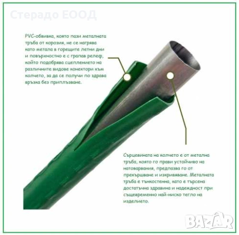 ГРАДИНСКИ КОЛ 16 Х 1800 ММ, снимка 2 - Други - 54882212