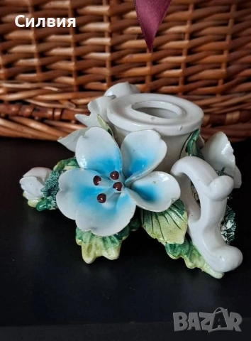 Красив свещник 3D цветя Capodimonte , снимка 3 - Изкуствени цветя - 55075260