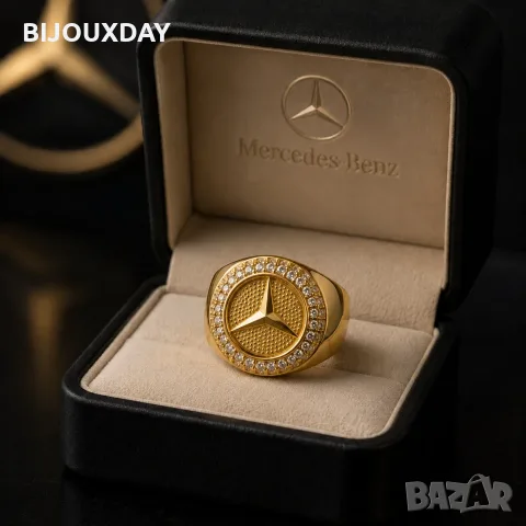 Мъжки пръстен Mercedes Gold с кристали