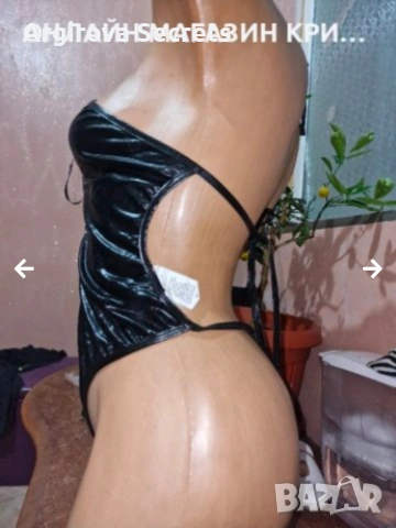 Боди Кожа с мокър ефект 42/л, снимка 2 - Корсети, бюстиета, топове - 54306302