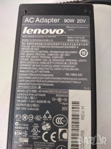 Оригинално зарядно за лаптоп LENOVO, снимка 2 - Захранвания и кутии - 54402127