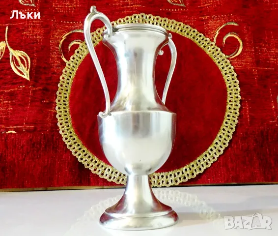 Калаена ваза,кана в стил Ампир 21 см. , снимка 3 - Антикварни и старинни предмети - 55617231