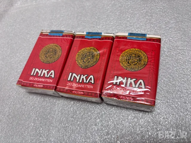 Стари цигари "INKA" пакет, запечатани, снимка 2 - Колекции - 55529386