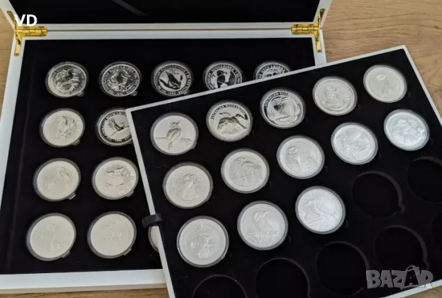 инвестиционна сребърна монета кукабура 1 oz 1 оз комплект 1990-2026