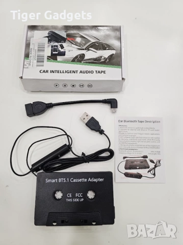MT70 Smart Bluetooth касетен адаптер за кола Bluetooth 5.1 USB TF AUX, снимка 4 - Аксесоари и консумативи - 54144933