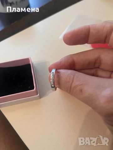 Пръстен халка сребро с 6 циркония 