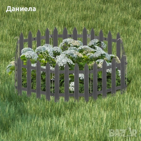 Декоративна градинска ограда 300 см – комплект 10 бр. графитни PVC панели 30x30 см , снимка 8 - Декорация за дома - 54838826