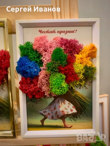 Картина със скандинавски мъх 10х15 – декорация за дома, оригинален подарък