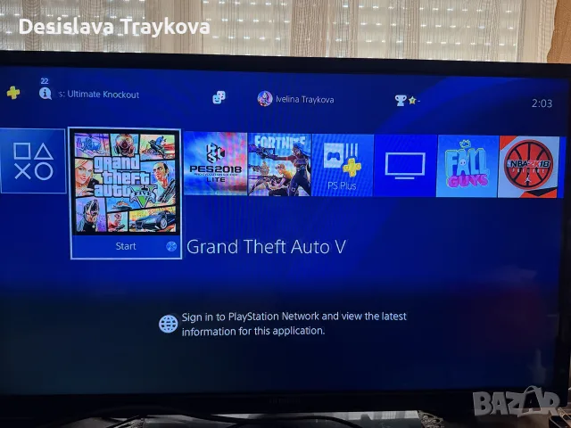 PlayStation 4 Slim + GTA V + 3 джойстика, снимка 4 - PlayStation конзоли - 55616253