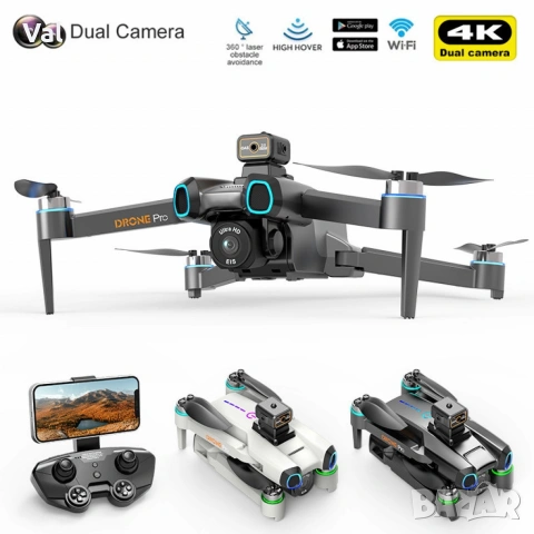 Сгъваем дрон Drone Pro JC814 с двойна 4K камера, 360° избягване на препятствия и WiFi управление, снимка 5 - Дронове и аксесоари - 54837328