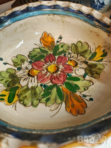 Ceramica maiolica Антикварна фруктиера , снимка 7 - Антикварни и старинни предмети - 54660309