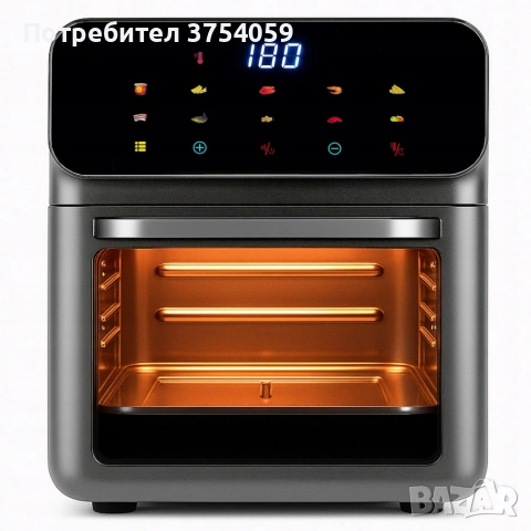 Еър фрайър и фурна 2-в-1 , XXL Капацитет 8.5L, 1350W, 10 Програми, LED Тъч дисплей, снимка 11 - Фритюрници - 55178930