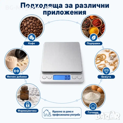Професионална точна електронна кухненска везна дигитален кантар за кафе храна добавки кухня до 2кг, снимка 3 - Везни - 50921433
