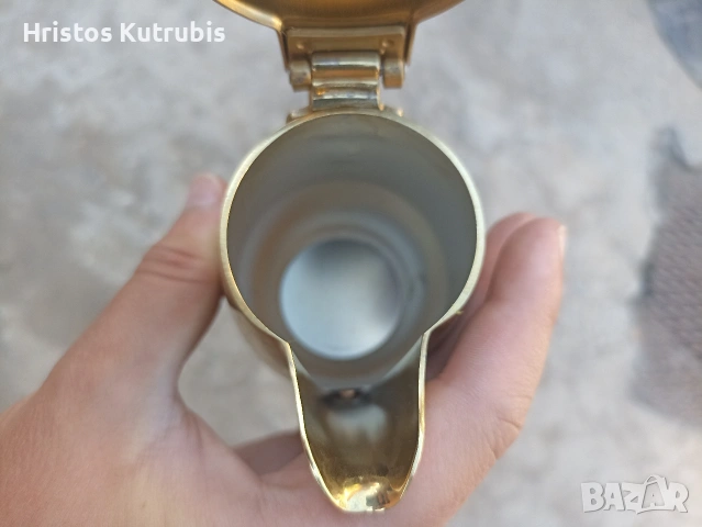 Винтидж MEPRA INOX 18/10 Italy – комплект захарница и 2 канички със златисто покритие, снимка 7 - Подаръци за жени - 54973383