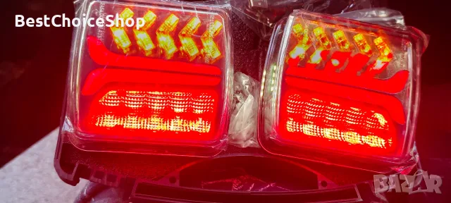 LED безжични задни магнитни светлини, 7-пинов щепсел за ремаркета, камиони, каравани, снимка 4 - Аксесоари и консумативи - 55511867