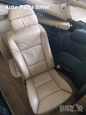 Кожен комфорт салон BMW E60 Е61 Салон БМВ Е60 E61 бежав кожен салон, снимка 2 - Части - 53056766