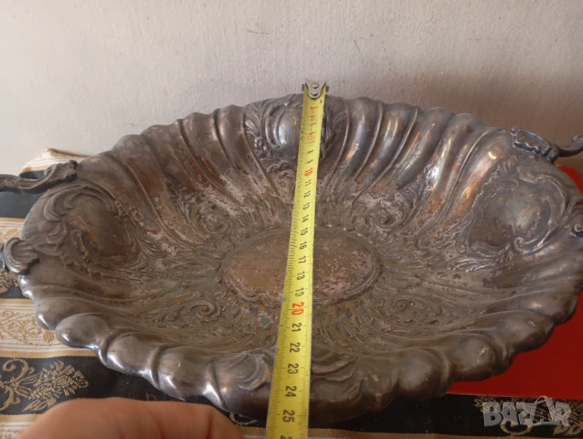 Антична италианска посребрена купа  , снимка 4 - Други ценни предмети - 54252615