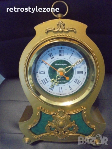 № 8654 Стар настолен часовник „Янтарь“  , снимка 6 - Други ценни предмети - 54919638