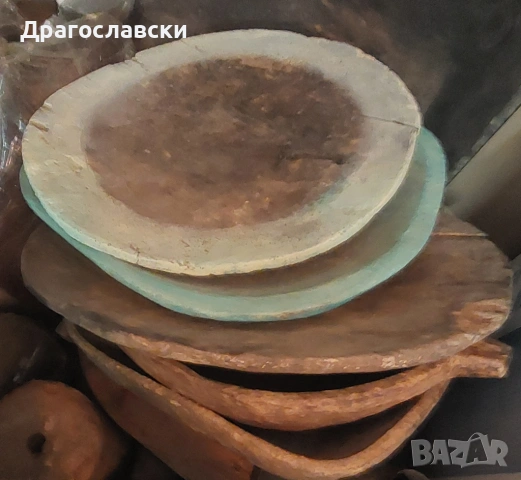 Битова декорация - стари дървени бъкел,копанка,корито,нощва, копаня нощви корита копанки