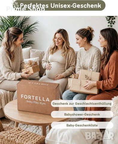 Бебешка активна гимнастика Fortella със сензорни играчки, 97x97 см, снимка 13 - Други - 55046227