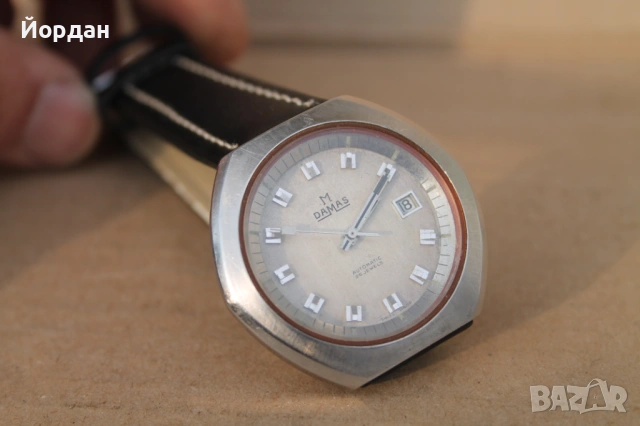 Швейцарски мъжки автоматичен часовник ''Damas'' /25 камъка/, снимка 3 - Мъжки - 54056868