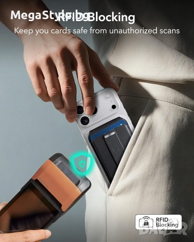 ESR Geo Magnetic Wallet Stand – Магнитен портфейл за телефон с Grip стойка и Find My функция, снимка 7 - Аксесоари за Apple - 55276874